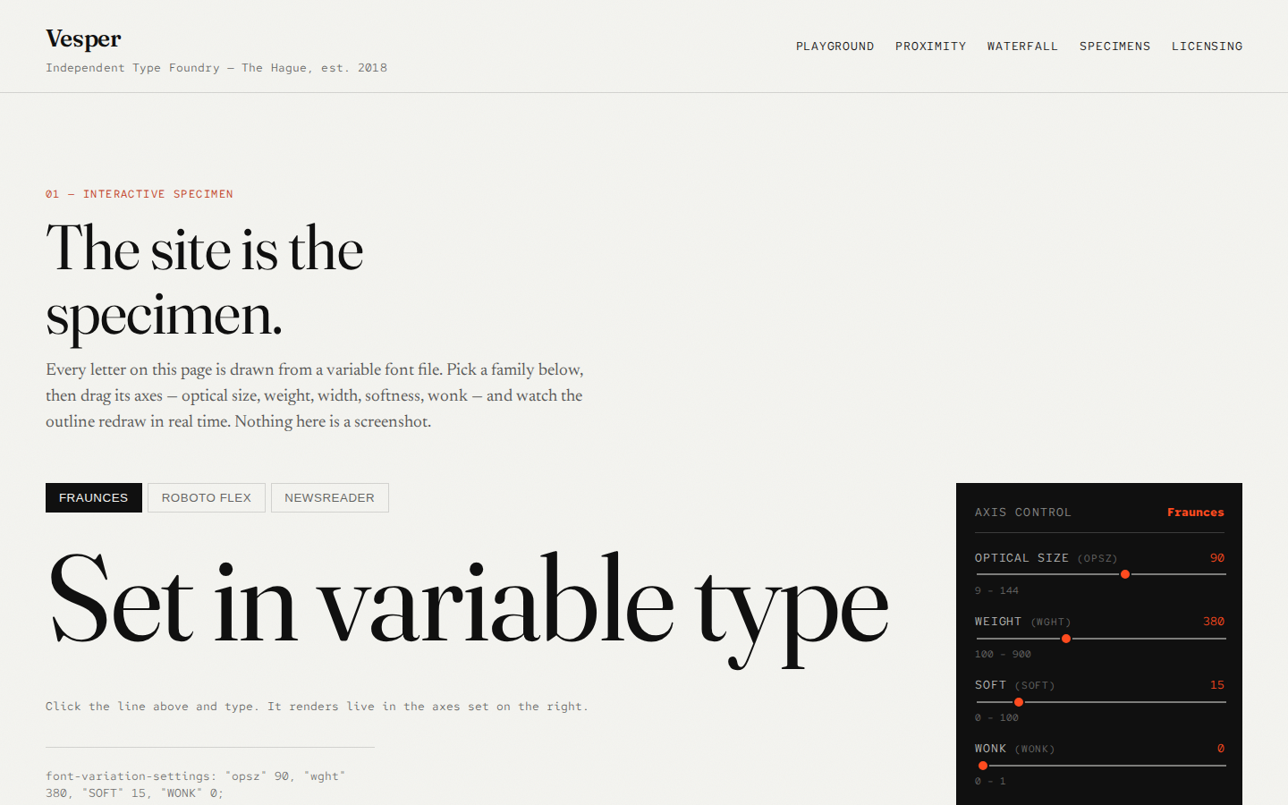Vesper Type Foundry — study thumbnail
